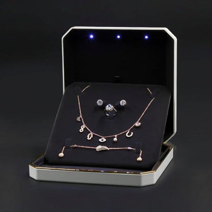 HSLFUAI Necklace Box with Led, Jewelry Box - Image 4