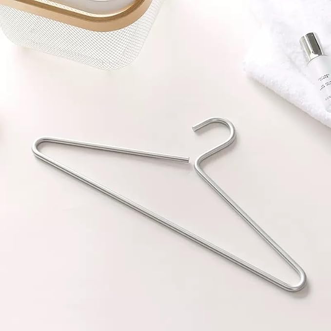Premium Matte Silvery Aluminum Coat Hangers 6 Piece Set, 16.5” Extra Smooth & - Image 6