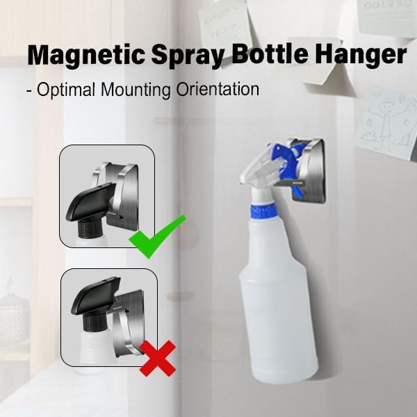 KIHOGEM Magnetic Spray Bottle Hanger, Stainless Steel Spray Bottle Holder - Image 3