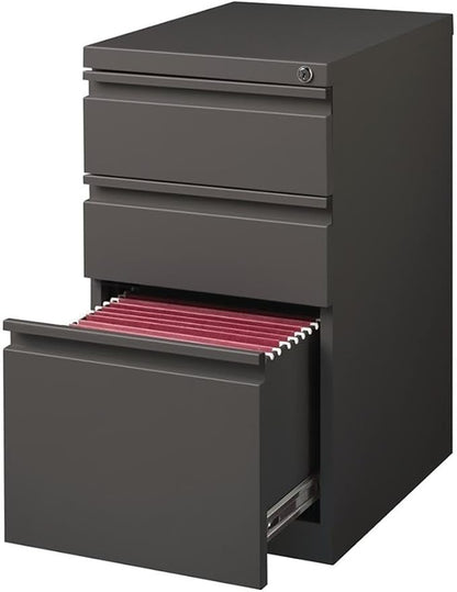 Pemberly Row 3 Drawers 27.75" Vertical Espresso Metal Filing Cabinet Lockable - Image 6
