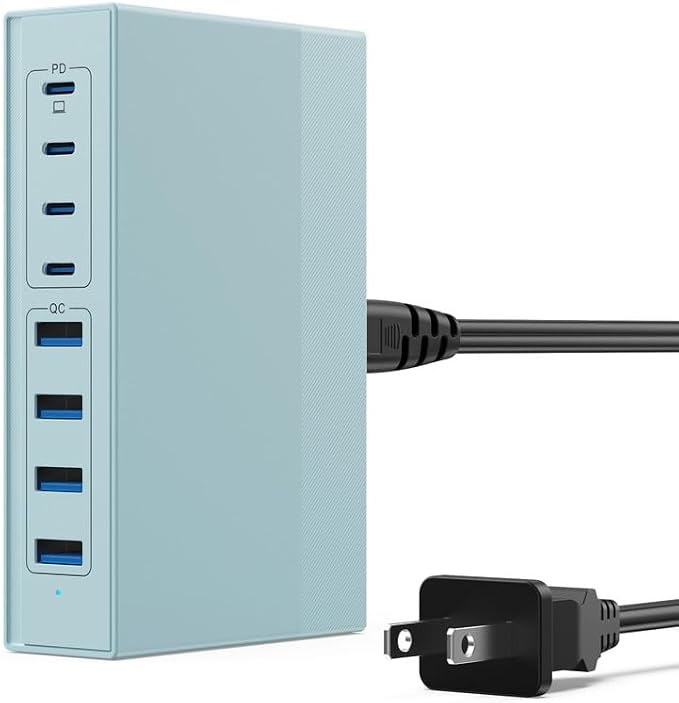 200W USB C Charger Block, 8-in-1 GaN III USB C Fast Charging Station Hub by FOCHEW