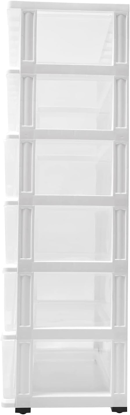 6 Clear Drawer Storage Organizer Rolling Cart, Home Organization Storage - Image 6