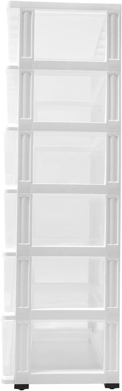 6 Clear Drawer Storage Organizer Rolling Cart, Home Organization Storage - Image 6