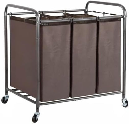 STO STO Laundry Sorter 3 Section, 3 Bag Laundry Hamper, Rolling Laundry Cart - Image 7
