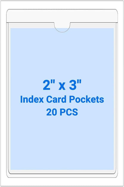 20 PCS Clear Self Adhesive Plastic Label Pockets, Top Loading Business & by Kvatr-X