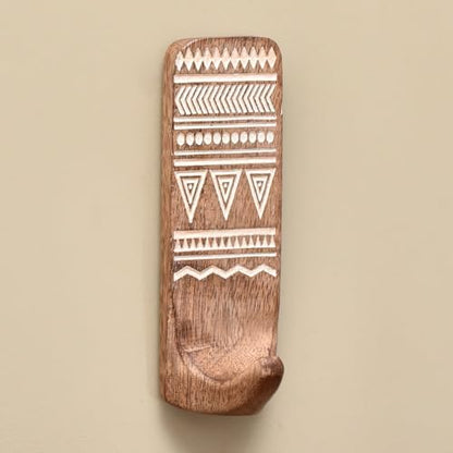 Indian Shelf 6 Wooden Adhesive Wall Hooks by IndianShelf