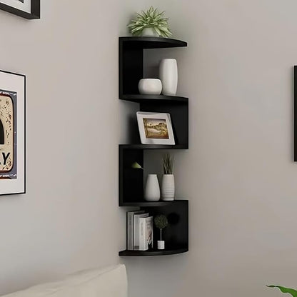 5-Tier Corner Shelf Wall Mount, Screw-Mounted Floating Bookshelf - Image 7