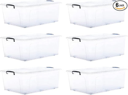 Superio Storage Bins with Lids- Clear Boxes by Superio