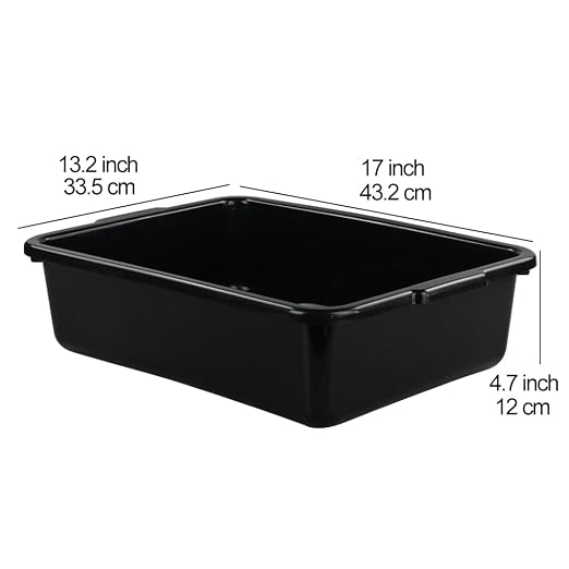 Teyyvn 13 L Plastic Bus Box, Commercial Wash Basin Tote Box - Image 2