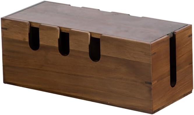Large Cable Management Box, Wooden Cord Hider Desk Organizer, Power Strip and by PandaRoad