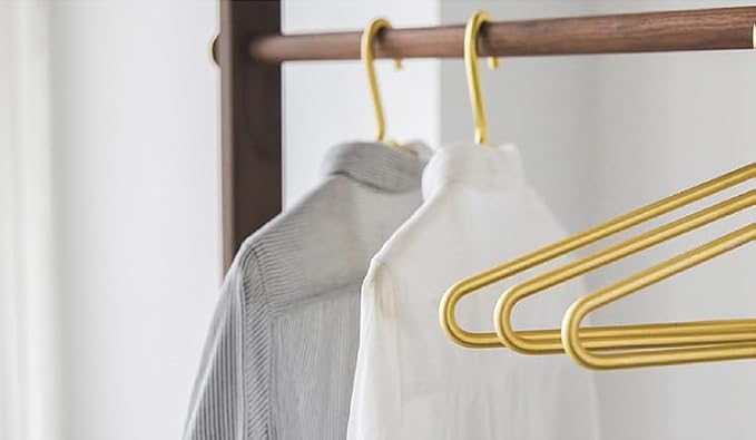 Premium Matte Gold Aluminum Coat Hangers 6 Piece Set, 16.5” Extra Smooth & - Image 7