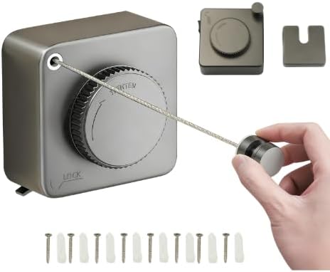Retractable Clothesline 15.75-Foot Heavy-Duty Clothesline Wall-Mounted Anti-Sag by Jwinkumy