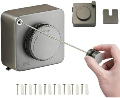 Retractable Clothesline 15.75-Foot Heavy-Duty Clothesline Wall-Mounted Anti-Sag by Jwinkumy