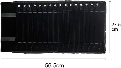 Portable Jewelry Roll Untangled Secure Necklace Travel Storage Bag Displays - Image 5