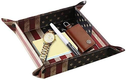 siduater Valet Tray Desktop Storage Organizer, Vegan Leather Catchall Bedside - Image 2