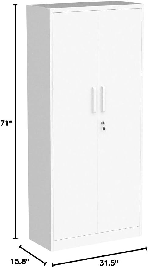 White Metal Storage Cabinet - Image 3