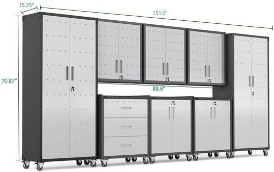 Garage Cabinet System | Heavy Duty Steel All-in-One Modular Garage Cabinet Set - Image 2