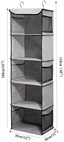 BrilliantJo 5 Shelves Hanging Closet Organizer, 2 Pack Hanging Storage - Image 3