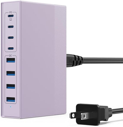 200W USB C Charger Block, 8-in-1 GaN III USB C Charger Fast Charging Station Hub by FOCHEW