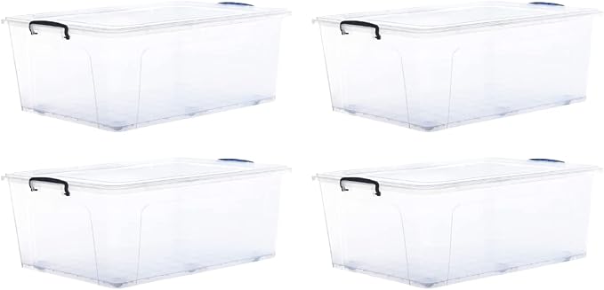 Superio Storage Bins with Lids, Stackable Totes, BPA Free, Odor Free, Organizer by Superio