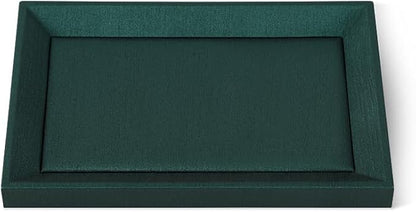 Flat Tray For Jewelry, Leather Tray, Premium Green Jewelry Tray, Stackable by Yinbeini