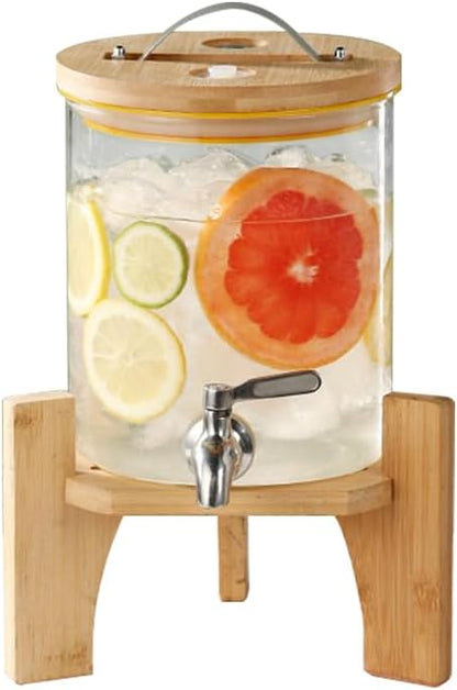 Beverage Dispenser, 1.5 Gallon Glass Drink Dispenser by GOLDTIMO