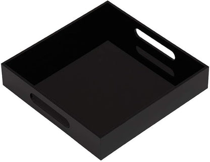 Glossy Black Sturdy Acrylic Serving Tray by KEVLANG