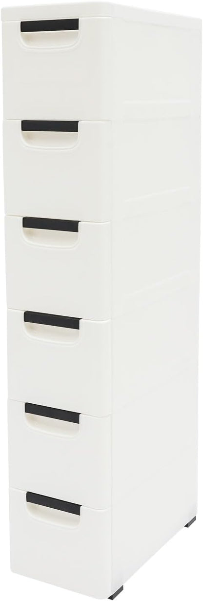 6 Drawers Narrow Slim Plastic Storage Cabinet, Storage Drawer by ILWorkTLs