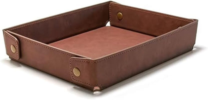 LLmoway PU Leather Valet Tray Nightstand Desk Organizer by LLmoway