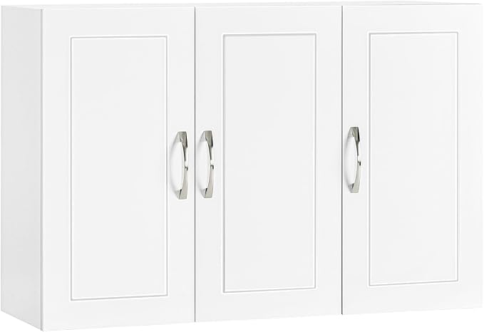SoBuy Bathroom Wall Cabinet, Large 3-Door, 23.6 x 11.8 x 35.4 in, Kitchen & by SoBuy