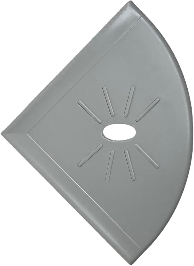 Tenedos Resin Decor 8 Inches Corner Shower Shelf – Light Grey Flatback 9x9 Wall - Image 4
