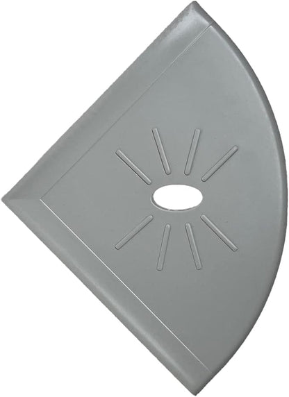 Tenedos Resin Decor 8 Inches Corner Shower Shelf – Light Grey Flatback 9x9 Wall - Image 4