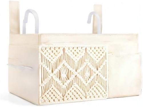 Mkono Bedside Caddy Hanging Organizer, Boho Macrame Storage - Image 9