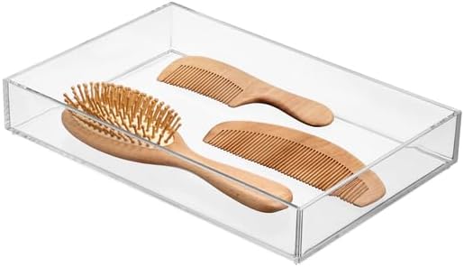 iDesign Clear Drawer Organizer | Plastic Tray, Makeup Storage, Bathroom Vanity - Image 6