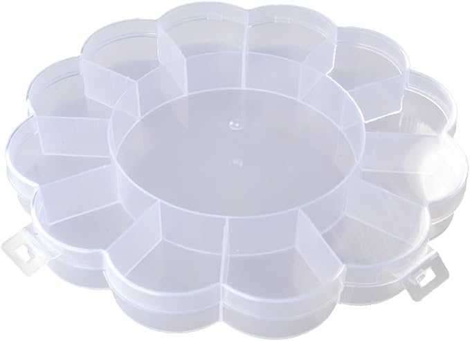 Craft County Plastic Floral Pattern Flip Top 12 Compartment Bead Organizer by CraftCounty