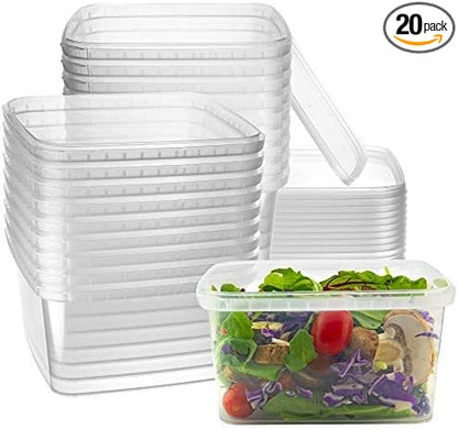 NYHI 32 oz 20 Pack Square Clear Deli Containers by NYHI