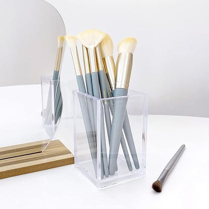 3 Pack Clear Acrylic Cosmetic Pencil Pen Holder Cup, Desk Acrylic Brushes - Image 5