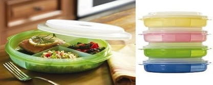 3 PK - Microwave Food Storage Travel Tray Containers - Portion Control - 3 - Image 5