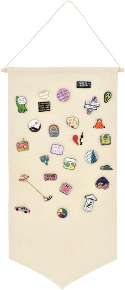 Wall Hanging Brooch Jewelry Storage Case Canvas Display Stand Enamel Pin by YeeMan