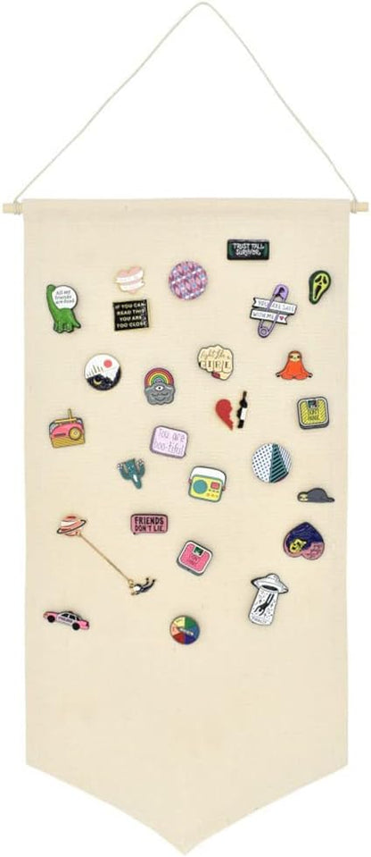 Wall Hanging Brooch Jewelry Storage Case Canvas Display Stand Enamel Pin by YeeMan