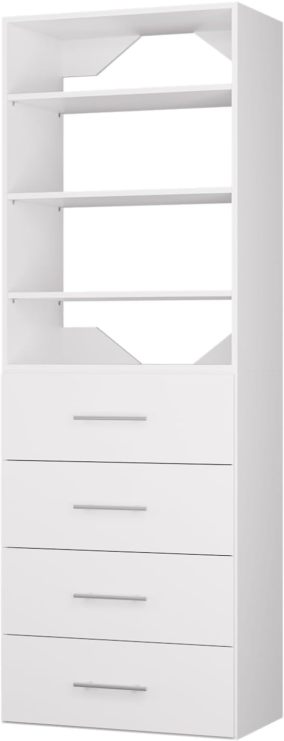 ROOMTEC Modular Closet System, 31.5" 4 Drawer Shelf Closet Tower Wall-Mounted - Image 8