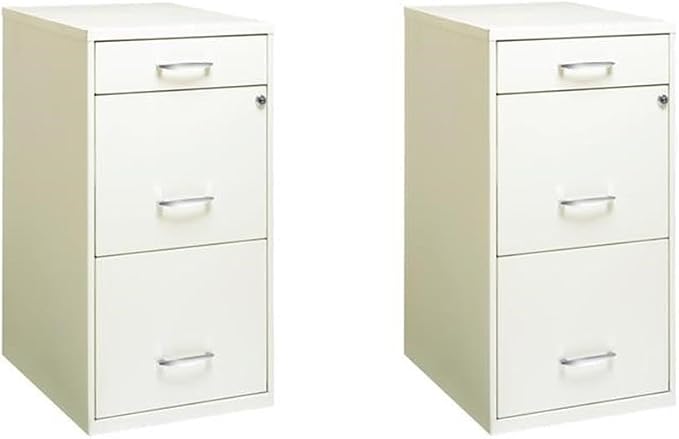 Scranton & Co Set of 2 18" D 3-Drawer Metal Filing Cabinet by Unknown