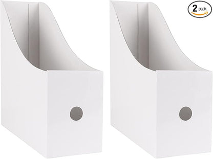 Limitliho 2 Pack White Cardboard Magazine Holder by Limitliho