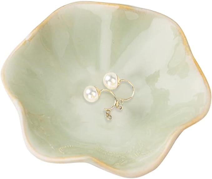 Binoster Ceramic Jewelry Dish, Leaf Jewelry Tray Key Tray, Small Ring Dish by WELOCMETOBINOSTER