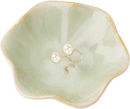 Binoster Ceramic Jewelry Dish, Leaf Jewelry Tray Key Tray, Small Ring Dish by WELOCMETOBINOSTER