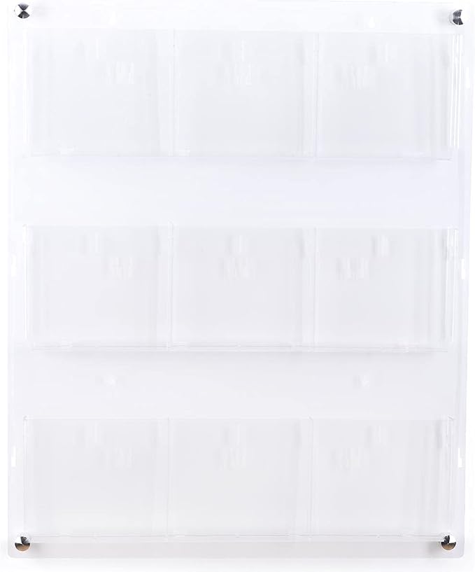 Displays2go 3-Tiered Clear Acrylic Magazine Rack, Adjustable, 9-18 Pockets - Image 4