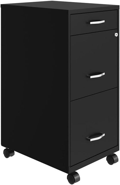 Pemberly Row 18" Deep 3 Drawer Mobile Metal Vertical Filing Cabinet by PEMBERLYROW