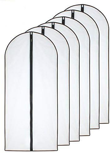 Hanging Garment Bag Black Side Breathable Dress Bags by HomeClean