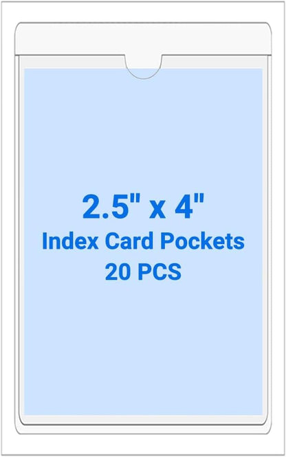 20 PCS Clear Self Adhesive Plastic Label Pockets, Top Loading Business & by Kvatr-X