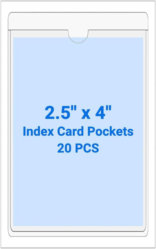 20 PCS Clear Self Adhesive Plastic Label Pockets, Top Loading Business & by Kvatr-X